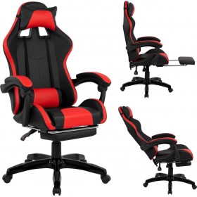 HomeMarkt HM1132.04 Καρέκλα Gaming Δερματίνης με Υποπόδιο Κόκκινη HomeMarkt HM1132.04 Καρέκλα Gaming Δερματίνης με Υποπόδιο Κόκκινη