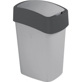 Curver Πλαστικός Κάδος Απορριμμάτων Pacific Flip Ανθρακί/Ασημί 25lt 26x34x47cm Curver Πλαστικός Κάδος Απορριμμάτων Pacific Flip Ανθρακί/Ασημί 25lt 26x34x47cm