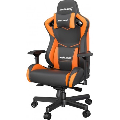 Anda Seat AD12XL Kaiser II Καρέκλα Gaming Δερματίνης με Ρυθμιζόμενα Μπράτσα Μαύρο/Πορτοκαλί