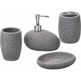 Dream House 2086 Σετ Μπάνιου Κεραμικό Γκρι 4τμχ