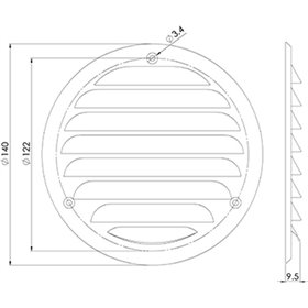 Europlast MR100i Περσίδα Εξαερισμού 10x10cm Στρογγυλή με Σίτα Inox Europlast MR100i Περσίδα Εξαερισμού 10x10cm Στρογγυλή με Σίτα Inox