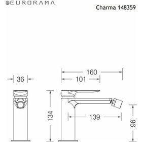 Eurorama Charma 148359 Μπαταρία Μπιντέ Ασημί Eurorama Charma 148359 Μπαταρία Μπιντέ Ασημί