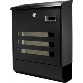 F.F. Group Γραμματοκιβώτιο Μεταλλικό Εξωτερικού Χώρου Μαύρο 35x11x41cm