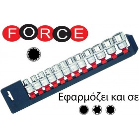 Force Σετ Καρυδάκια 1/2" Spline 10mm-24mm 4124Q 12τμχ