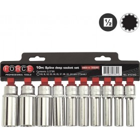 Force Σετ Καρυδάκια Μακριά 1/2'' Spline 41014Q 10τμχ Force Σετ Καρυδάκια Μακριά 1/2'' Spline 41014Q 10τμχ