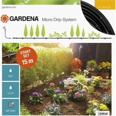 Gardena Σετ Σταλακτοφόρο Λάστιχο 4,6mm με Συνδέσμους και Μειωτήρα -15m 13010-20