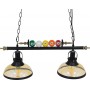 GloboStar Billiard Κρεμαστό Φωτιστικό Vintage Δίφωτο Ράγα ΜαύροΚωδικός: 00972 