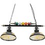 GloboStar Billiard Κρεμαστό Φωτιστικό Vintage Δίφωτο Ράγα ΜαύροΚωδικός: 00972 