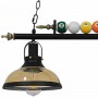 GloboStar Billiard Κρεμαστό Φωτιστικό Vintage Δίφωτο Ράγα ΜαύροΚωδικός: 00972 