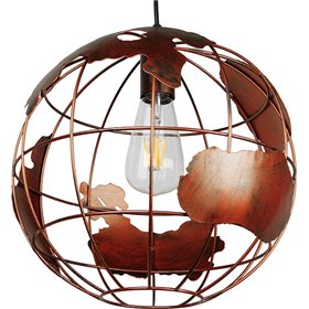 GloboStar Earth Κρεμαστό Φωτιστικό Μοντέρνο Μονόφωτο Πλέγμα ΚαφέΚωδικός: 01662 