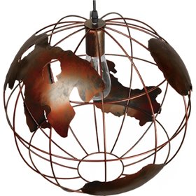 GloboStar Earth Κρεμαστό Φωτιστικό Μοντέρνο Μονόφωτο Πλέγμα ΚαφέΚωδικός: 01665 