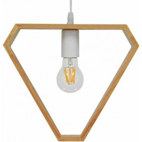 GloboStar Elise Triangle Κρεμαστό Φωτιστικό Μοντέρνο Μονόφωτο Ξύλινο ΜπεζΚωδικός: 01430 
