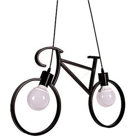 GloboStar Industrial Bike Κρεμαστό Φωτιστικό Μοντέρνο Δίφωτο ΜαύροΚωδικός: 01213 