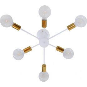 GloboStar Industrial Μεταλλική Πλαφονιέρα Οροφής ΛευκήΚωδικός: 01385  GloboStar Industrial Μεταλλική Πλαφονιέρα Οροφής ΛευκήΚωδικός: 01385