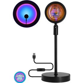 GloboStar Rainbow Blue 180° Διακοσμητικό Φωτιστικό LED Επιτραπέζιο 12W DC 5V με Projector LENS Ειδικού Εφέ & Καλώδιο USB σε Μ GloboStar Rainbow Blue 180° Διακοσμητικό Φωτιστικό LED Επιτραπέζιο 12W DC 5V με Projector LENS Ειδικού Εφέ & Καλώδιο USB σε Μ