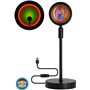 GloboStar Rainbow Green 180° Διακοσμητικό Φωτιστικό LED Επιτραπέζιο 12W DC 5V με Projector LENS Ειδικού Εφέ &amp Καλώδιο USB σε 