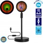 GloboStar Rainbow Green 180° Διακοσμητικό Φωτιστικό LED Επιτραπέζιο 12W DC 5V με Projector LENS Ειδικού Εφέ &amp Καλώδιο USB σε 