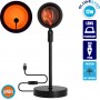 GloboStar Sunset 180° Διακοσμητικό Φωτιστικό LED Επιτραπέζιο 12W DC 5V με Projector LENS Ειδικού Εφέ &amp Καλώδιο USB σε Λευκό Χ