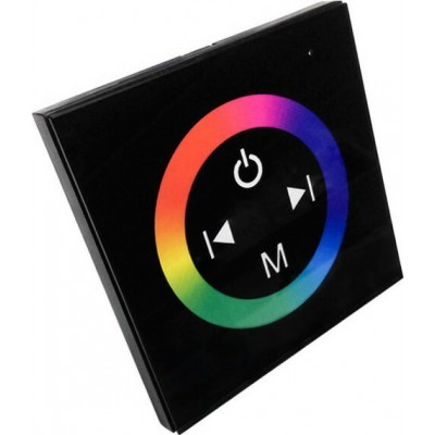 GloboStar Touch Panel Τοίχου RGB Controller 12-24 Volt 144 Watt Μαύρο 77409