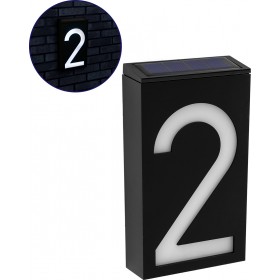 GloboStar Αριθμός 2 Ηλιακό Φωτιστικό 1W 100lm με Ενσωματωμένη Μπαταρία & Αισθητήρα Ημέρας-Νύχτας IP55 71512 GloboStar Αριθμός 2 Ηλιακό Φωτιστικό 1W 100lm με Ενσωματωμένη Μπαταρία & Αισθητήρα Ημέρας-Νύχτας IP55 71512