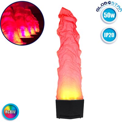 GloboStar Διακοσμητικό Φωτιστικό LED Flame Light 50 Watt RGB σε Μαύρο Χρώμα