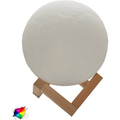 GloboStar Διακοσμητικό Φωτιστικό LED Μοοn Light 3D 20cm RGB Πολύχρωμο
