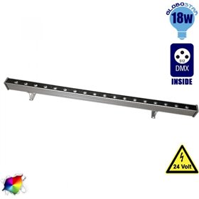 GloboStar Στεγανό Εξωτερικό Φωτιστικό Δαπέδου Led Wall Washer Ασημί 05009