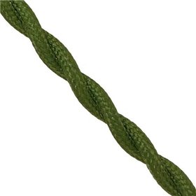 GloboStar Υφασμάτινο Καλώδιο Πλεκτό 2x0.75mm² Πράσινο Χακί 80028