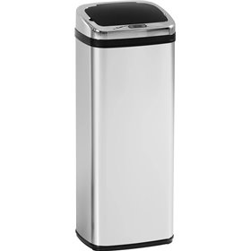 HomCom Inox Κάδος Απορριμμάτων με Φωτοκύτταρο 50lt 33x25x84cm