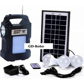 "GDLite Ηλιακό Σύστημα Φωτισμού Με Φακό GDLite Ηλιακό Σύστημα Φωτισμού Με Φακό, Λαμπτήρες, Ραδιόφωνο, Mp3 GD-8060