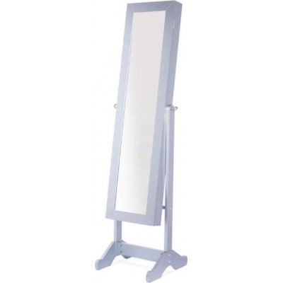 Hoppline Καθρέπτης Δαπέδου Ξύλινος Κοσμηματοθήκη με Καθρέπτη 40x38.5x146cm