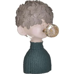 Inart Διακοσμητική Προτομή Πολυρητίνης Τσιχλόφουσκα 10x23x30cm