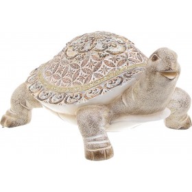 Inart Διακοσμητική Χελώνα Πολυρητίνης Εκρού-Καφέ 18x13x9.5cm
