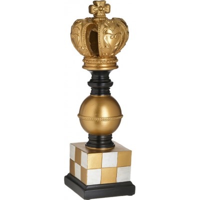 Inart Διακοσμητικό Πιόνι Σκακιού από Πλαστικό Χρυσό-Κρεμ 12x12x39cm