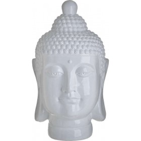 Inart Διακοσμητικός Βούδας από Κεραμικό Υλικό Λευκός 24x22x40cm Inart Διακοσμητικός Βούδας από Κεραμικό Υλικό Λευκός 24x22x40cm