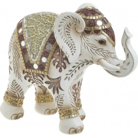 Inart Διακοσμητικός Ελέφαντας Πολυρητίνης Χρυσό-Λευκό 22x9x18cm Inart Διακοσμητικός Ελέφαντας Πολυρητίνης Χρυσό-Λευκό 22x9x18cm