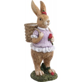 Inart Διακοσμητικός Λαγός με Καλάθι 19x13x39cm Inart Διακοσμητικός Λαγός με Καλάθι 19x13x39cm
