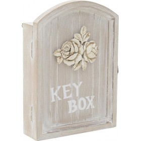 Inart Κλειδοθήκη Τοίχου Ξύλινη Τριαντάφυλλο Καφέ 17x5x24cm Inart Κλειδοθήκη Τοίχου Ξύλινη Τριαντάφυλλο Καφέ 17x5x24cm