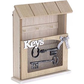 Inart Κλειδοθήκη Τοίχου Ξύλινη Φυσικό Μπεζ 21x6x27cm Inart Κλειδοθήκη Τοίχου Ξύλινη Φυσικό Μπεζ 21x6x27cm