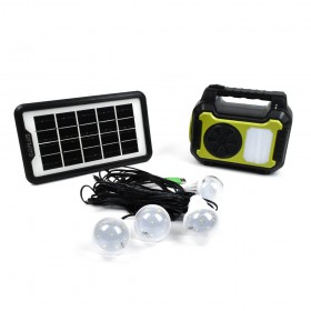 GD-8072 Έξυπνο Ηλιακό Σύστημα Φωτισμού με 4 Λάμπες - Φακός - Power Bank