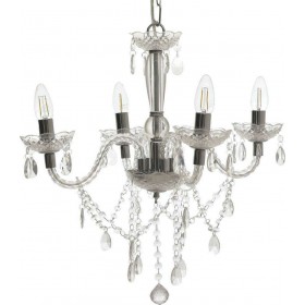 Inart Πολυέλαιος 4xE14 Ø42cm με Κεράκια Ασημί 3-10-585-0006 Inart Πολυέλαιος 4xE14 Ø42cm με Κεράκια Ασημί 3-10-585-0006