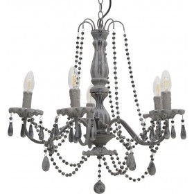 Inart Πολυέλαιος 5xE14 Ø58cm με Κεράκια Γκρι 3-10-872-0070 Inart Πολυέλαιος 5xE14 Ø58cm με Κεράκια Γκρι 3-10-872-0070