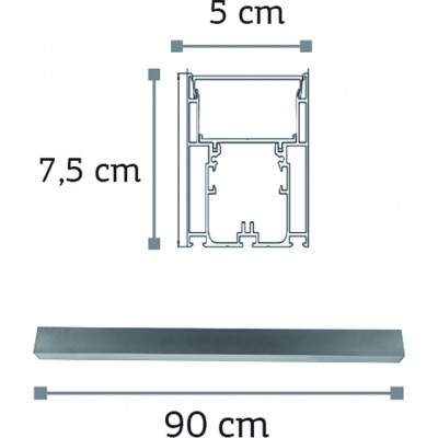 Inlight 6172-90-Λευκό Γραμμικό Φωτιστικό Κρεμαστό 30W 4000K 2400lm 90cm