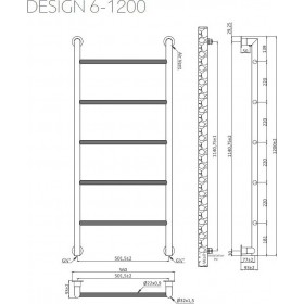 Karag Design 6-1200 Πετσετοκρεμάστρα Ασημί 1200x560 163kcal/h
