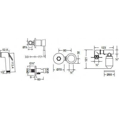 La Torre Flush Mix 200-12211-400 Επιτοίχιο Σετ Μπιντέ Μαύρο