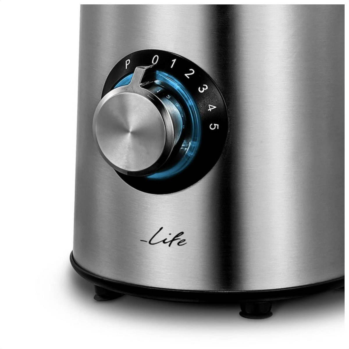 Life Veloce Μπλέντερ με Γυάλινη Κανάτα 1.5lt 800Watt Inox