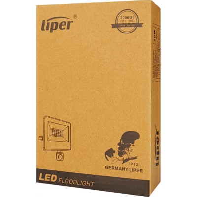 Liper Προβολέας 20W με Αισθητήρα Κίνησης IP65 220V LPFL-20BS01-G