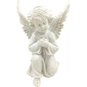 Marhome Διακοσμητικό Άγαλμα Μνημείου από Πλαστικό Άγγελος Με Φτερά 20x18x30cm