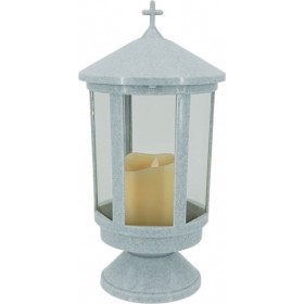 Marhome Καντήλι Μνημείου από Πλαστικό Λευκό 17x17x33cm