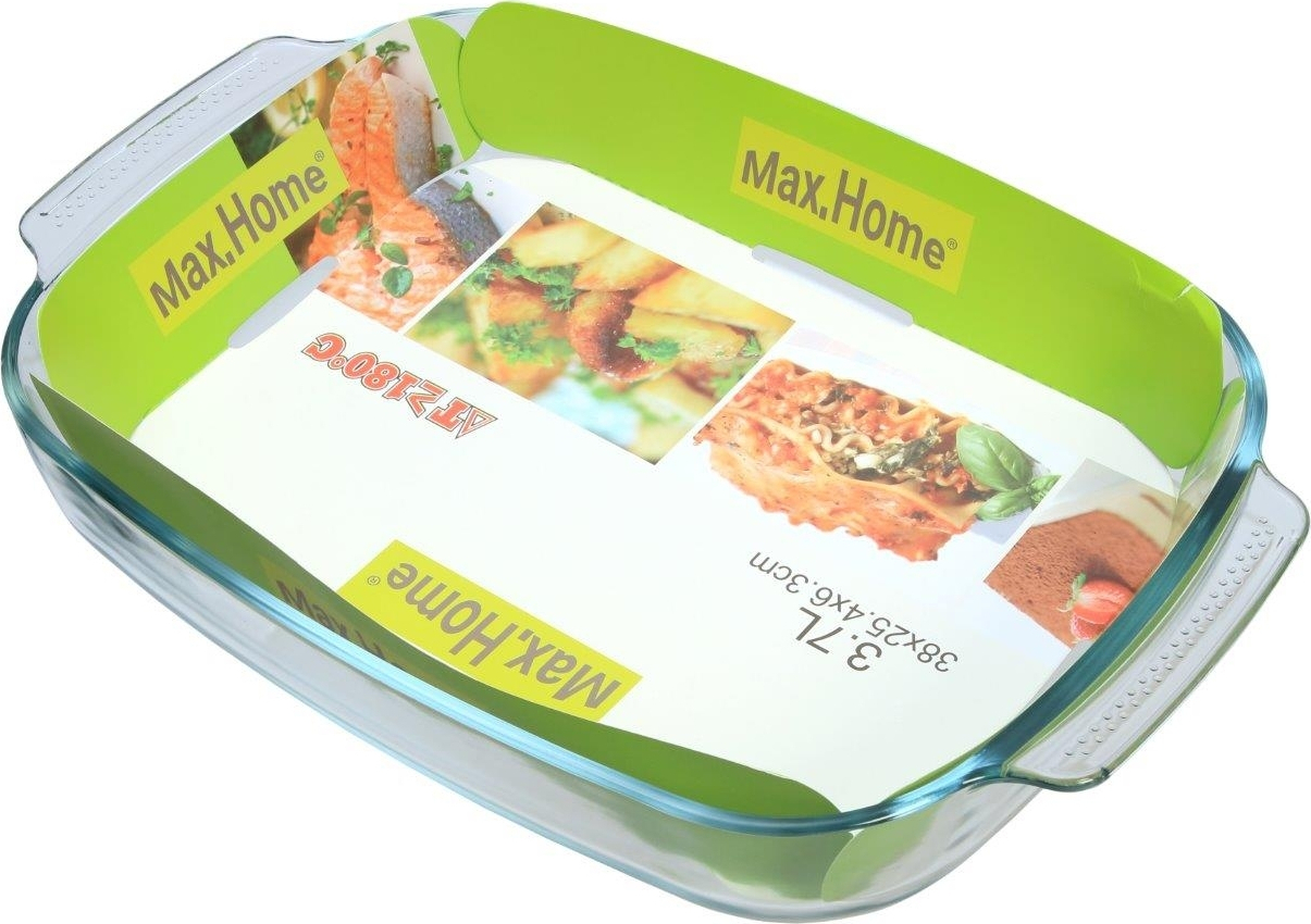Max Home Γυάλινο Πυρίμαχο Σκεύος Ορθογώνιο 38x25.4x6.3cm